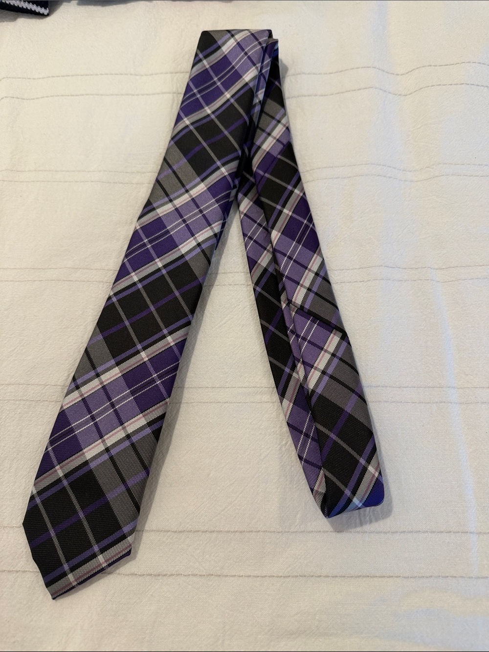 Classic Purple Plaid Men's Tie - alfani